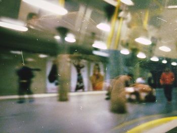 Blurred motion of illuminated city at night