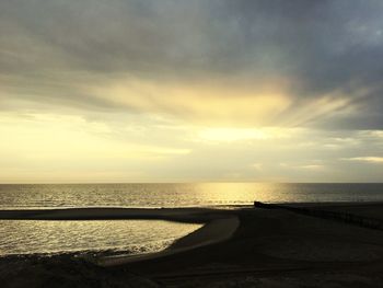 Scenic view of sea at sunset