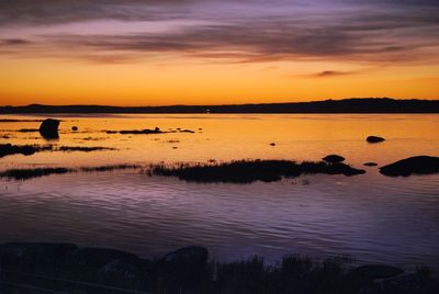 Scenic view of sunset over sea