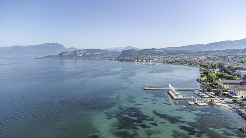High angle view of sea against sky