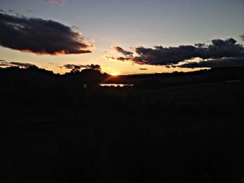 Scenic view of landscape against sky during sunset