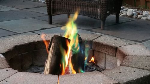 Fire in fire pit