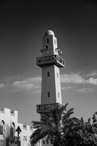 Low angle view of lighthouse against sky