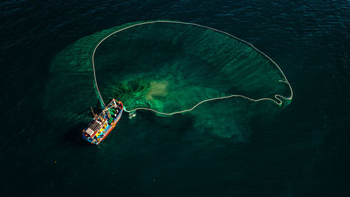 High angle view of sea