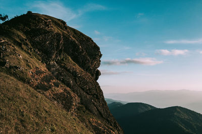 Scenic view of mountain range against sky