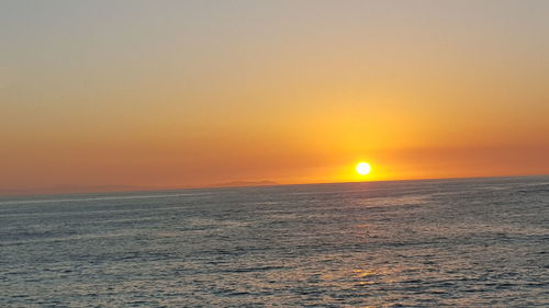 Scenic view of sea at sunset