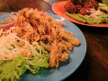 High angle view of meal served in bowl