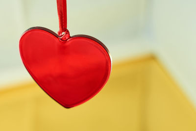 Close-up of heart shape hanging