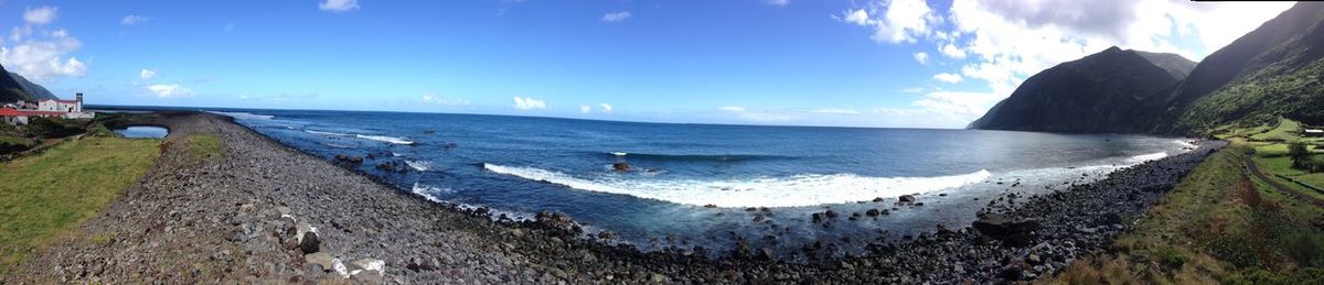 Panoramic view of beach against sky