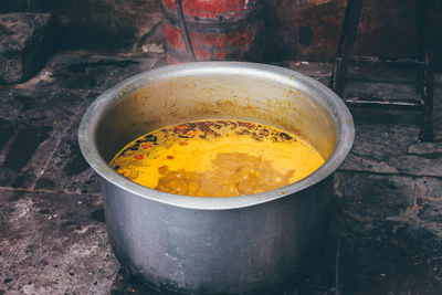 High angle view of food in container