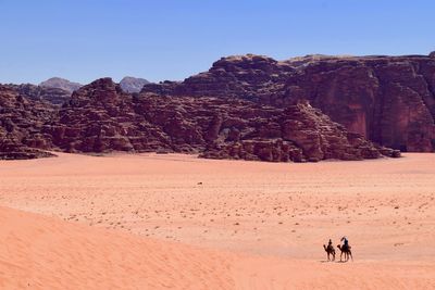 Scenic view of desert against clear sky