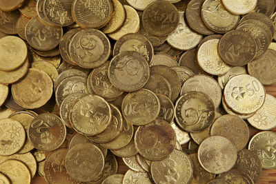 Full frame shot of coins