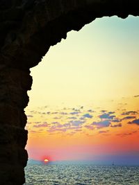 Scenic view of sea at sunset