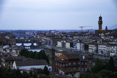 High angle view of city