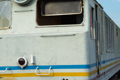 Close-up of vintage train. 