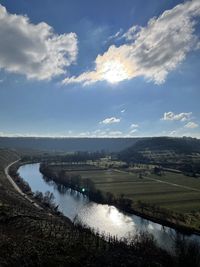 Scenic view of river against sky