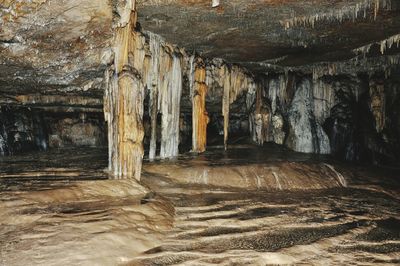 Stalagmite and stalactite in cave