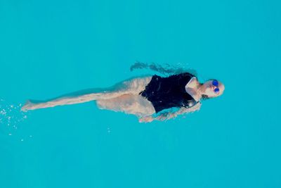 Directly above shot of woman in swimming pool