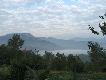 Scenic view of mountains against sky