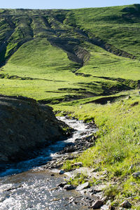 Scenic view of waterfall