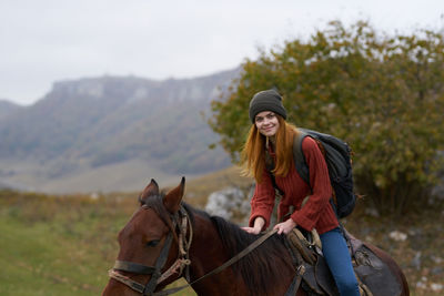 Man riding horse