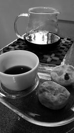 Close-up of coffee cup on table