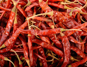 Full frame shot of red chili peppers