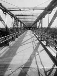 View of empty footbridge