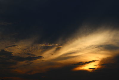 Low angle view of sky during sunset