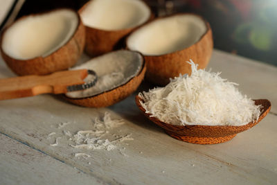 Close-up of bread on table
