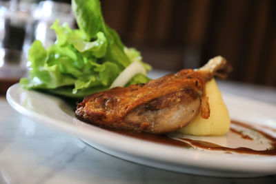 Close-up of food on plate