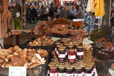 Food for sale at market stall