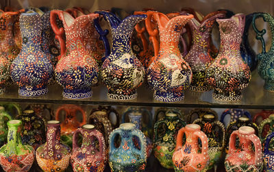 Full frame shot of multi colored candies for sale in market