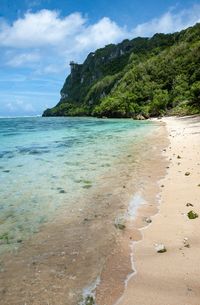 Scenic view of beach against sky