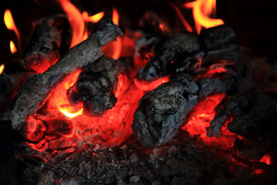 Close-up of bonfire