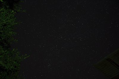 Low angle view of stars against sky at night