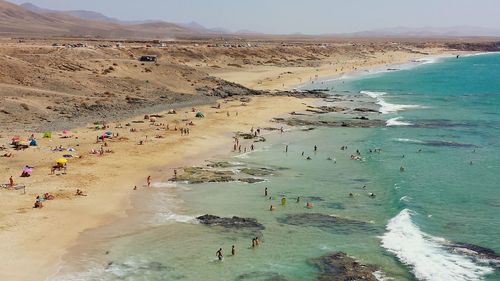 High angle view of beach