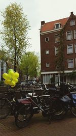 Bicycles parked in front of building