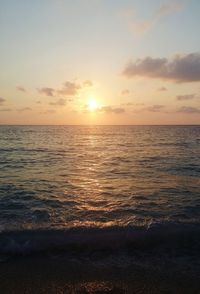 Scenic view of sea during sunset