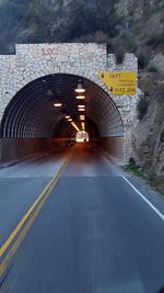 Road sign on bridge