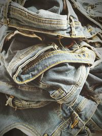 High angle view of jeans