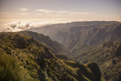 Scenic view of mountains against sky