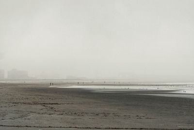 Scenic view of beach against clear sky