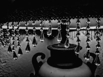 Close-up of water drops on glass