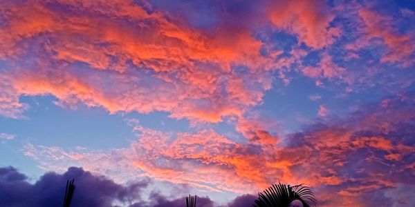 Low angle view of dramatic sky during sunset