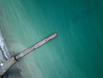 High angle view of boat in water