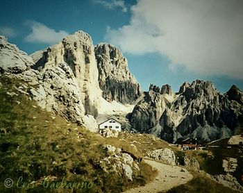 Low angle view of mountain against sky