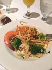 Close-up of served food in plate