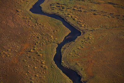 Meandering river in south east iceland