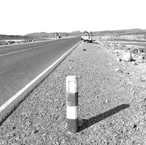 Scenic view of road against clear sky